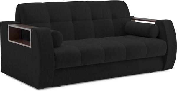 Диван Mebel-Ars Аккордеон Барон №3 ППУ 180x200 (велюр черный HB-178/17)