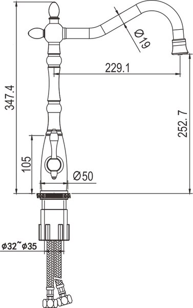 Смеситель Rose R158 (хром)