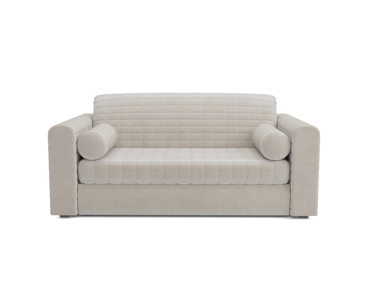 Диван Mebel-Ars Аккордеон Барон №5 ППУ 120x200 (бархат бежевый Star Velvet 6 Light Beige) — фото 2