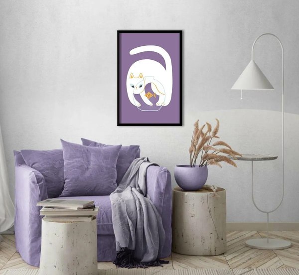 Постер Citydecor Кот и рыба 3 (40x60)