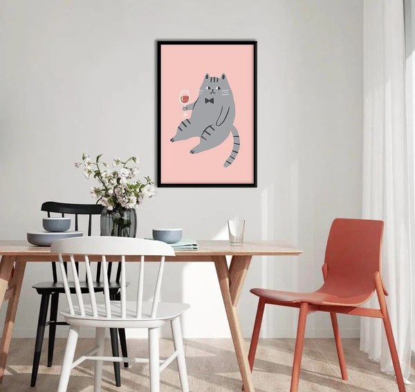 Постер Citydecor Кот с вином 1 (40x60)