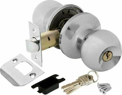 Ручка дверная VERDI 3087 6072 K cpet с ключом (хром) - 