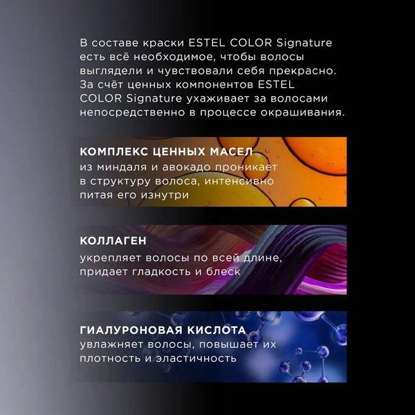 Крем-краска для волос Estel Color Signature 3/01 (черный жемчуг)