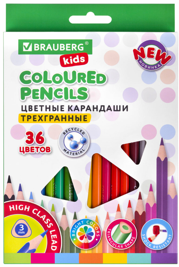 Набор цветных карандашей Brauberg Kids New / 182003 (36цв)