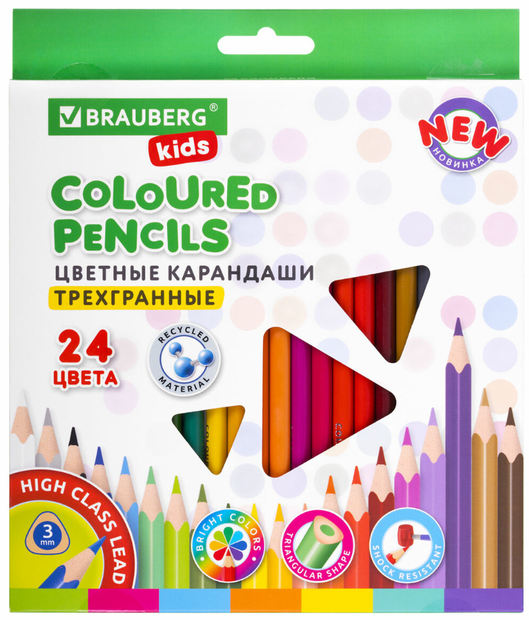 Набор цветных карандашей Brauberg Kids New / 182002 (24цв)