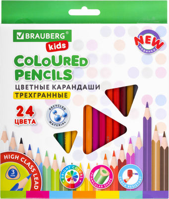 Набор цветных карандашей Brauberg Kids New / 182002 (24цв) - 