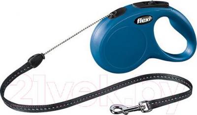 Поводок-рулетка Flexi New Classic трос / 11782 (S, синий) - общий вид