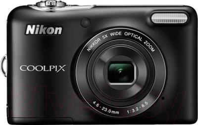 Компактный фотоаппарат Nikon Coolpix L30 (Black) - вид спереди