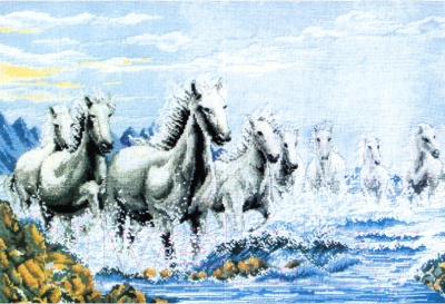 Набор для вышивания БЕЛОСНЕЖКА Табун лошадей / 1015-14