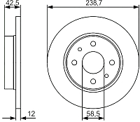 Тормозной диск Bosch 0986479R61 - 