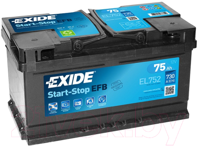 Автомобильный аккумулятор Exide EL752 (75 А/ч)