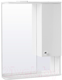 Шкаф с зеркалом для ванной СанитаМебель Камелия-11.60 Д2 (правый, белый)