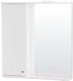 Шкаф с зеркалом для ванной СанитаМебель Камелия-11.70 Д2 (левый, белый)