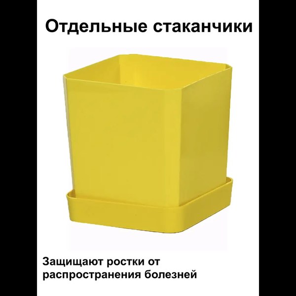 Набор горшков для рассады Чипполино АРТ0338 с выдвижным дном, многоразовый (микс)