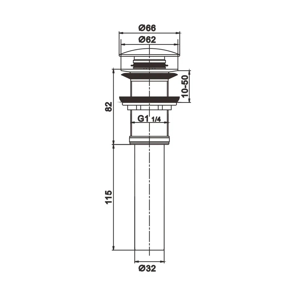 Донный клапан Rose RS11T