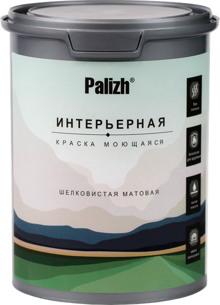 Краска Palizh Интерьерная шелковисто-матовая (1.4кг, горное озеро)