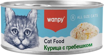 Влажный корм для кошек Wanpy Cat Курица с гребешками (95г) - 