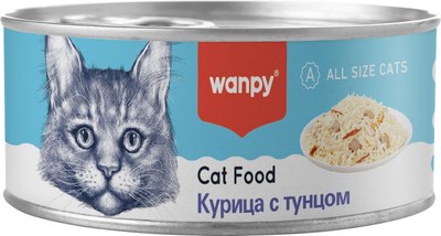 Влажный корм для кошек Wanpy Cat Курица с тунцом (95г) - 