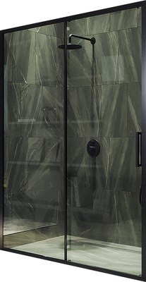 Душевая дверь MaybahGlass 195x120 / MGD-1276-6 (бесцветный/черный) - 