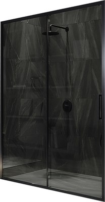 Душевая дверь MaybahGlass 195x120 / MGD-1284-6 (графит/черный) - 