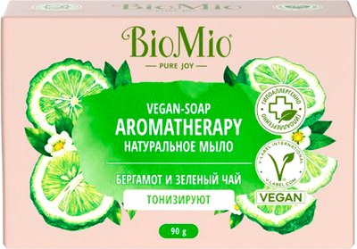 Мыло твердое BioMio Bio-Soap Натуральное Зеленый чай и эфирное масло бергамота (90г) - 