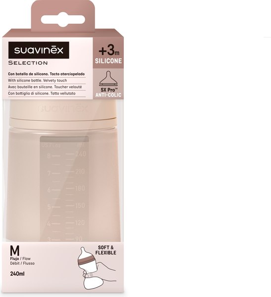 Бутылочка для кормления Suavinex Nude S Silicone Feed Bot 240 Fis / 308072