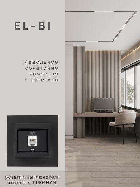 Розетка El-Bi Zena-Vega / 609-014800-221 (черный)