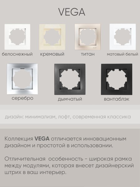 Розетка El-Bi Zena-Vega / 609-014800-221 (черный)