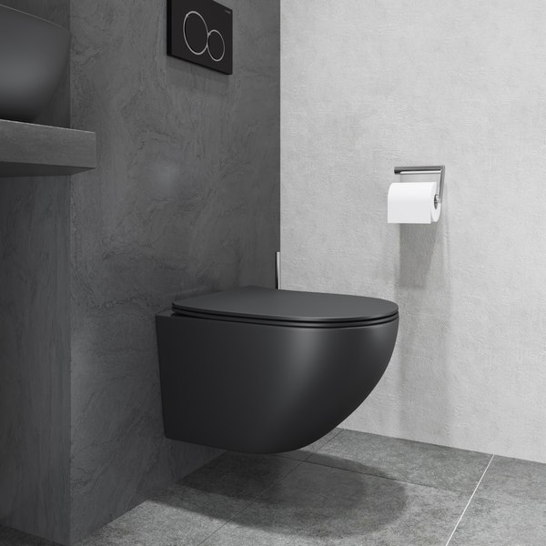 Унитаз подвесной с инсталляцией Lauter Sulzdorf + GROHE Solido 38811KF0 (черный с микролифтом)