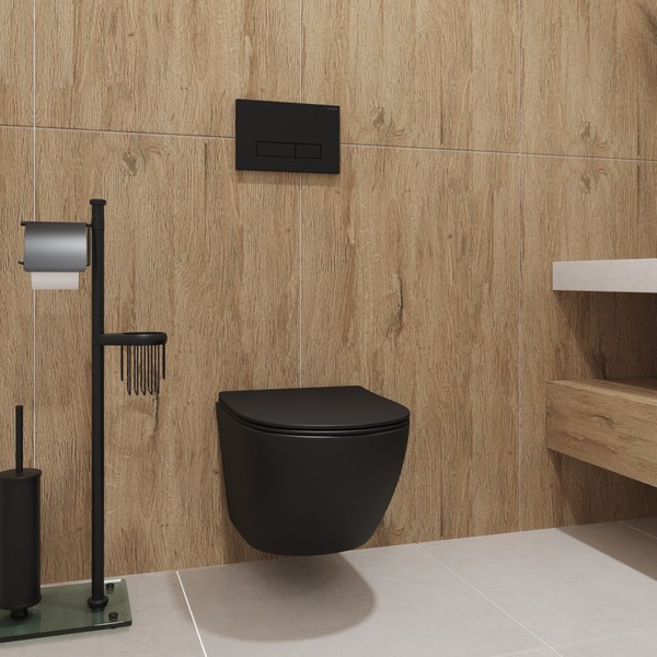 Унитаз подвесной с инсталляцией Lauter Sulzdorf + GROHE Solido 38811KF0 (черный с микролифтом)