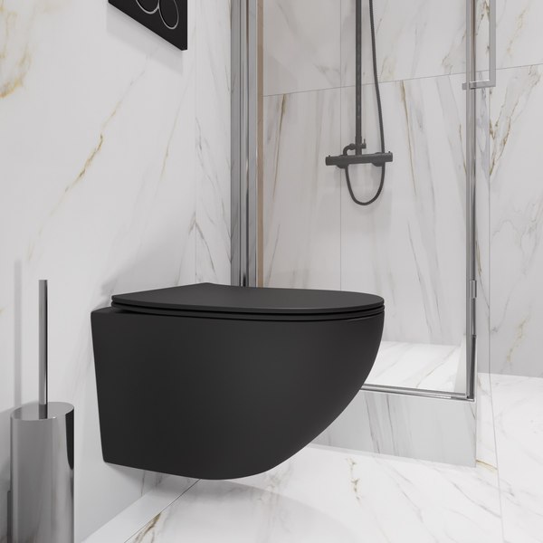 Унитаз подвесной с инсталляцией Lauter Sulzdorf + GROHE Solido 38811KF0 (черный с микролифтом)