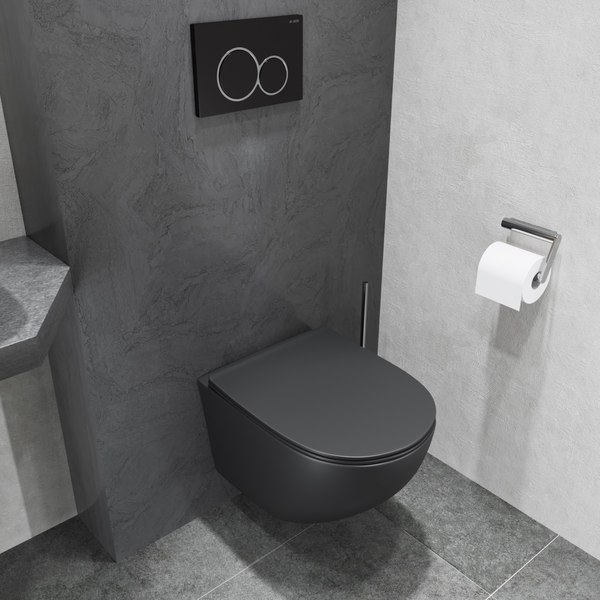 Унитаз подвесной с инсталляцией Lauter Sulzdorf + GROHE Solido 38811KF0 (черный с микролифтом)
