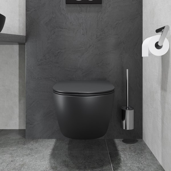 Унитаз подвесной с инсталляцией Lauter Sulzdorf + GROHE Solido 38811KF0 (черный с микролифтом)
