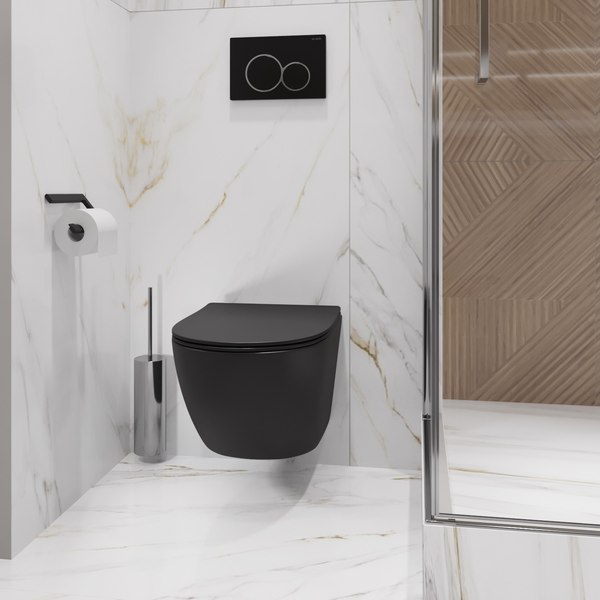 Унитаз подвесной с инсталляцией Lauter Sulzdorf + GROHE Solido 38811KF0 (черный с микролифтом)