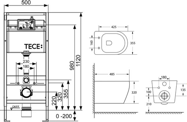 Унитаз подвесной с инсталляцией Lauter Sulzdorf + TECE Kit 9400412 (белый с микролифтом)