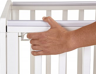 Детская кроватка Polini Kids Simple 341 с маятником / 0003167-16 (белый/серый)