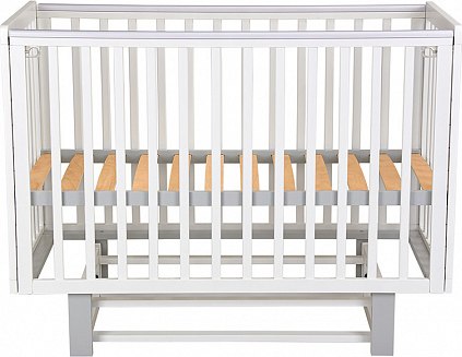 Детская кроватка Polini Kids Simple 341 с маятником / 0003167-16 (белый/серый)