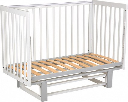 Детская кроватка Polini Kids Simple 341 с маятником / 0003167-16 (белый/серый)
