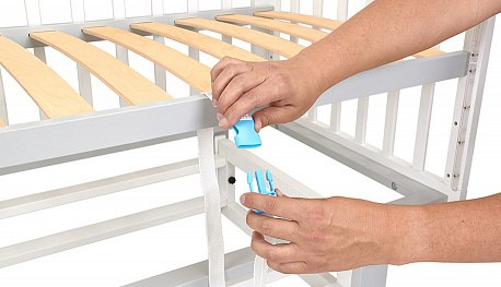 Детская кроватка Polini Kids Simple 341 с маятником / 0003167-16 (белый/серый)