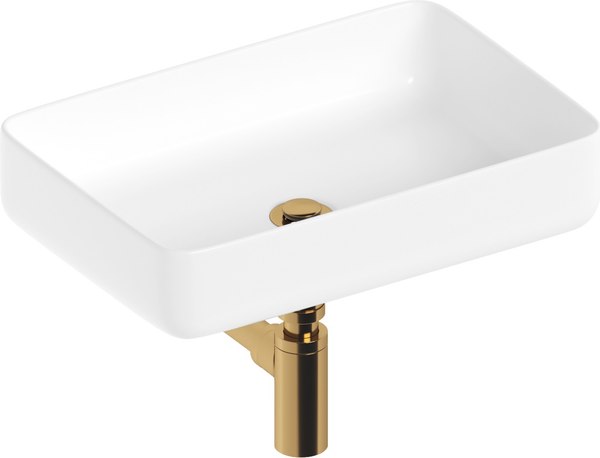 Умывальник Lauter 21487-50 + клапан 21190G + сифон 21635G (золото)