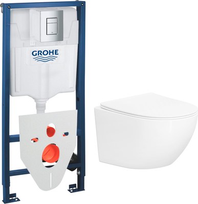 Унитаз подвесной с инсталляцией Lauter Sulzdorf + GROHE Rapid SL 38772001 + панель GROHE 37131000