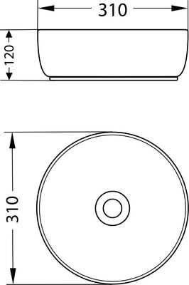 Умывальник Lauter 21499-31 + клапан 21190W + сифон 21635W (белый матовый)