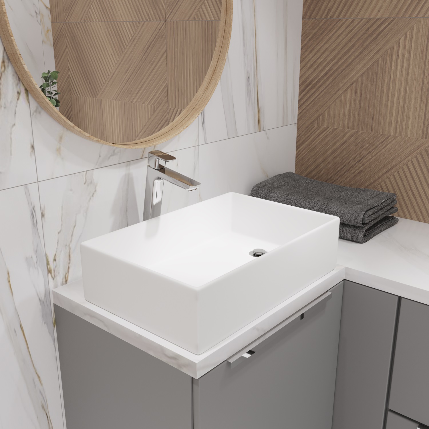 Умывальник Lauter 21518-1 + клапан 21190G + сифон 21635G (золото) — фото 6