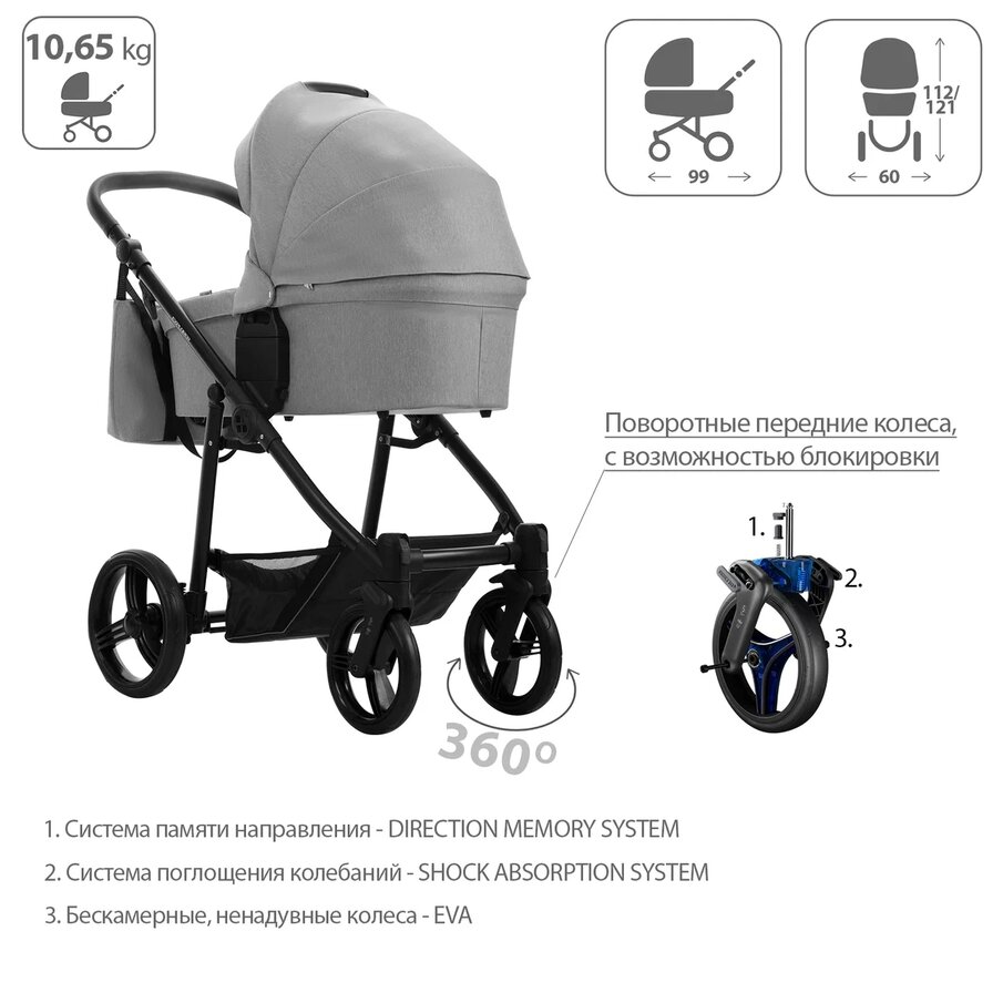 Детская универсальная коляска Bebetto Explorer Air Lux 2 в 1