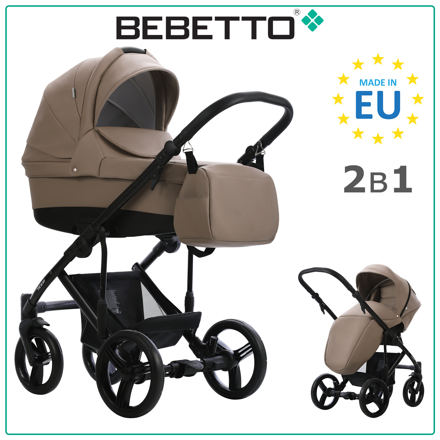 Детская универсальная коляска Bebetto Tiger Prima 2 в 1