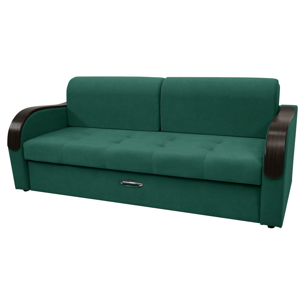 Диван Сириус Лидер-1 ППУ 110x225 (Eva 30 велюр зеленый)