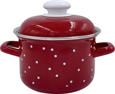 

Кастрюля, White Dots Вишневый 1608АП2/8Вш