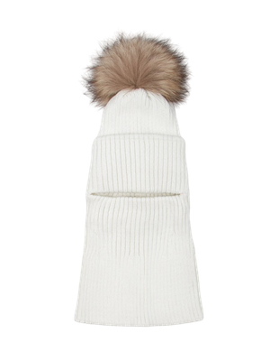 Шапочка для малышей Amarobaby Pure Love Pompon / AB-OD24-PLPO16/33-52 (молочный, р.52-54) -