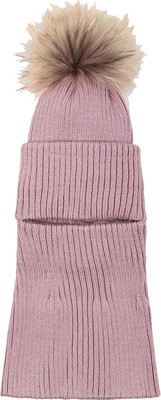 Шапочка для малышей Amarobaby Pure Love Pompon / AB-OD24-PLPO16/27-54 (пудровый, р.54-56) -