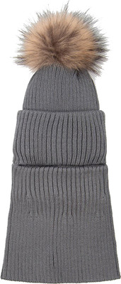 Шапочка для малышей Amarobaby Pure Love Pompon / AB-OD24-PLPO16/11-52 (серый, р.52-54) -